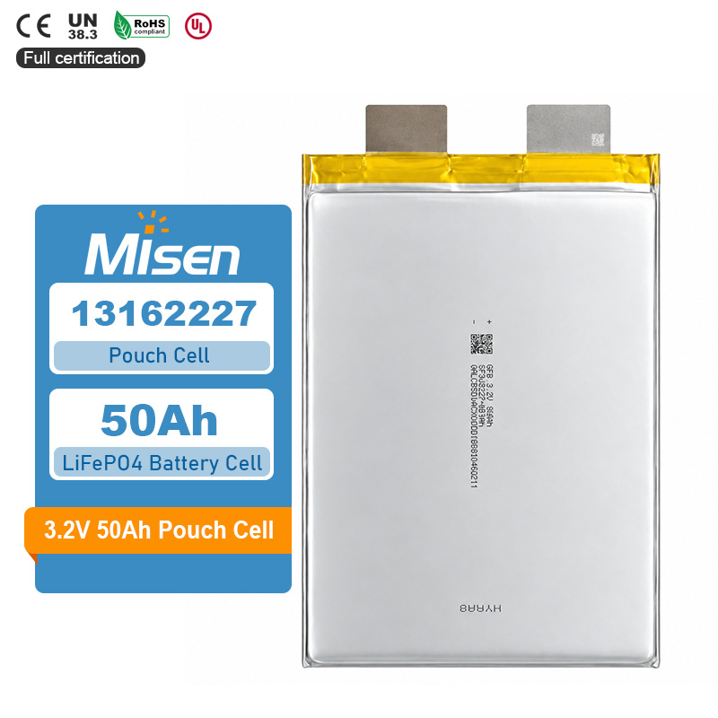 Misen 13162227 3.2V 50Ah Rechargeable LiFePO4 Pouch Battery Cell