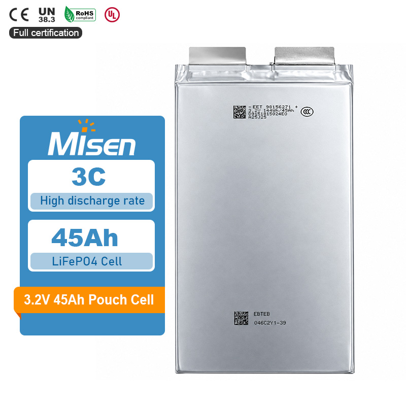 Misen 98156271 3.2V 45Ah LiFePO4 Lithium Iron Phosphate Pouch Battery Cell