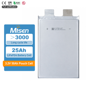 Misen 3.2V 25Ah Rechargeable LiFePO4 Pouch Battery Cell