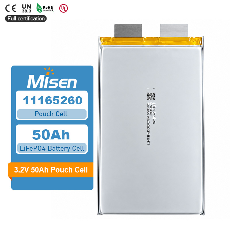 11165260 3.2V 50Ah 1C Continuous Discharge Rechargeable LiFePO4 Pouch Battery Cell