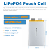 11165260 3.2V 50Ah 1C Continuous Discharge Rechargeable LiFePO4 Pouch Battery Cell